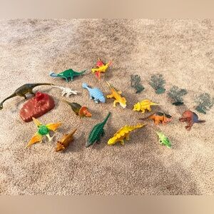 Vintage Colorful Dinosaur Toy Set
